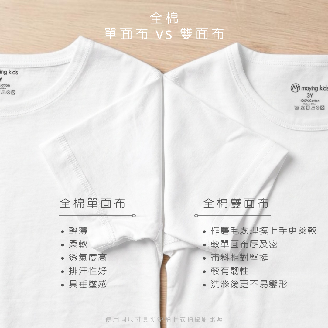 純棉平紋圓領短袖上衣(雙面布)內衣