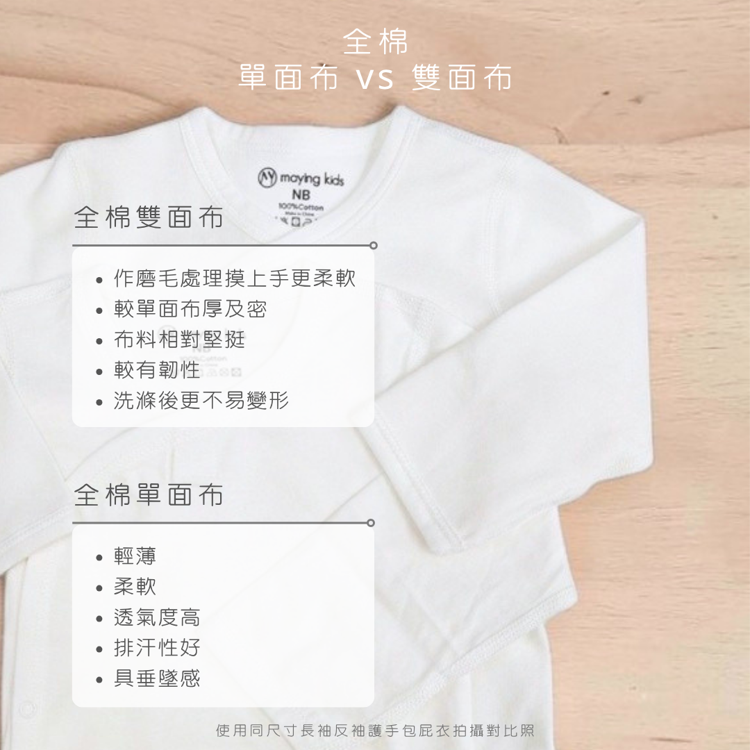 長袖反袖純棉(雙面布)包屁內衣