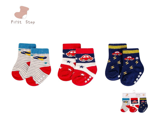 Baby Socks With Non-Skid 3pc  防滑襪仔3件裝 - 飛機車車