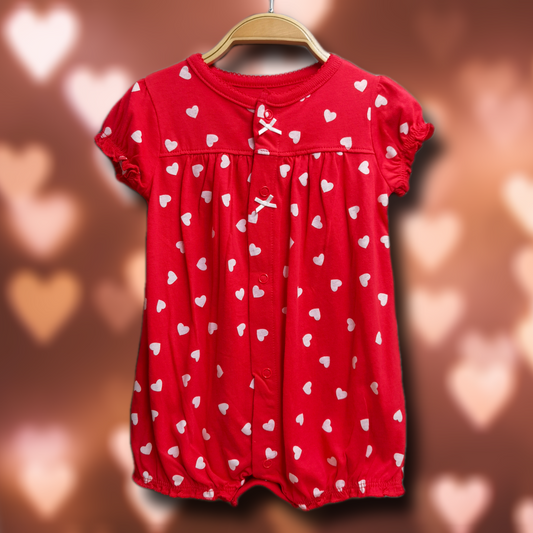 純棉短袖連身服(心形圖案❤️)