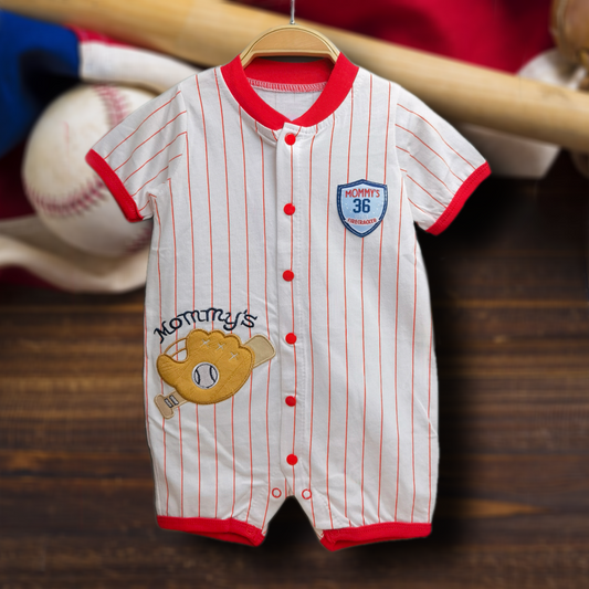 純棉短袖連身服(棒球圖案⚾️)