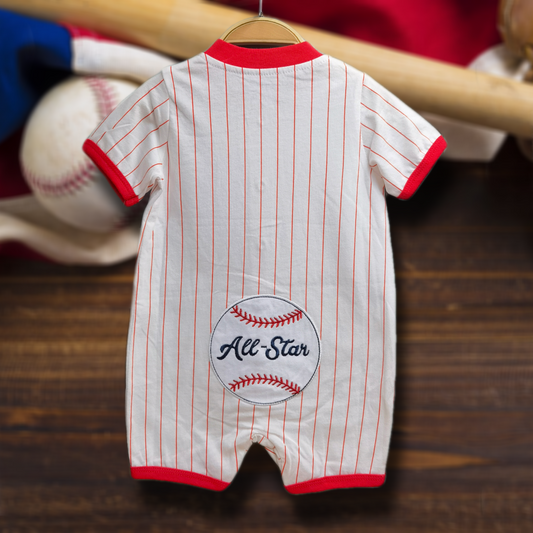 純棉短袖連身服(棒球圖案⚾️)