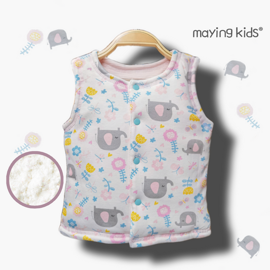 夾棉背心外套 - 小象