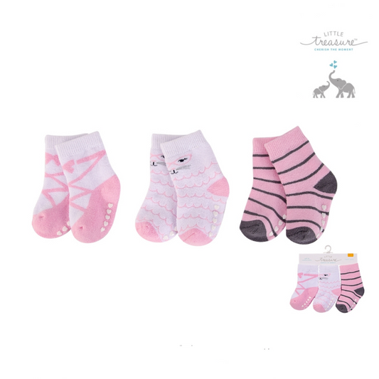 Baby Socks With Non-Skid 3pc  防滑襪仔3件裝 - 貓仔間條