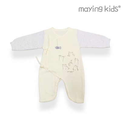 8516 : Double Layer of Wrap Jumpsuit Baby 雙面布綁帶連身衣