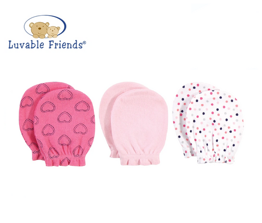 Scratch Mittens Set 3pc
防抓手套三件裝 - 心心彩點