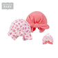 Turban Cap Set 2pc 頭巾2件裝 - 白底/粉底